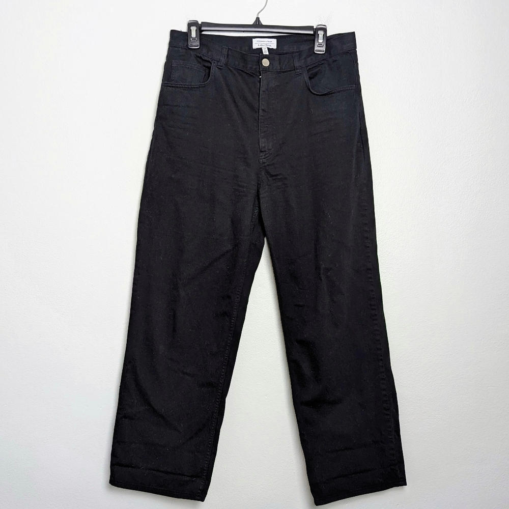 & Other Stories High Waisted Straight Leg Black Denim Jeans Size 12 Classic